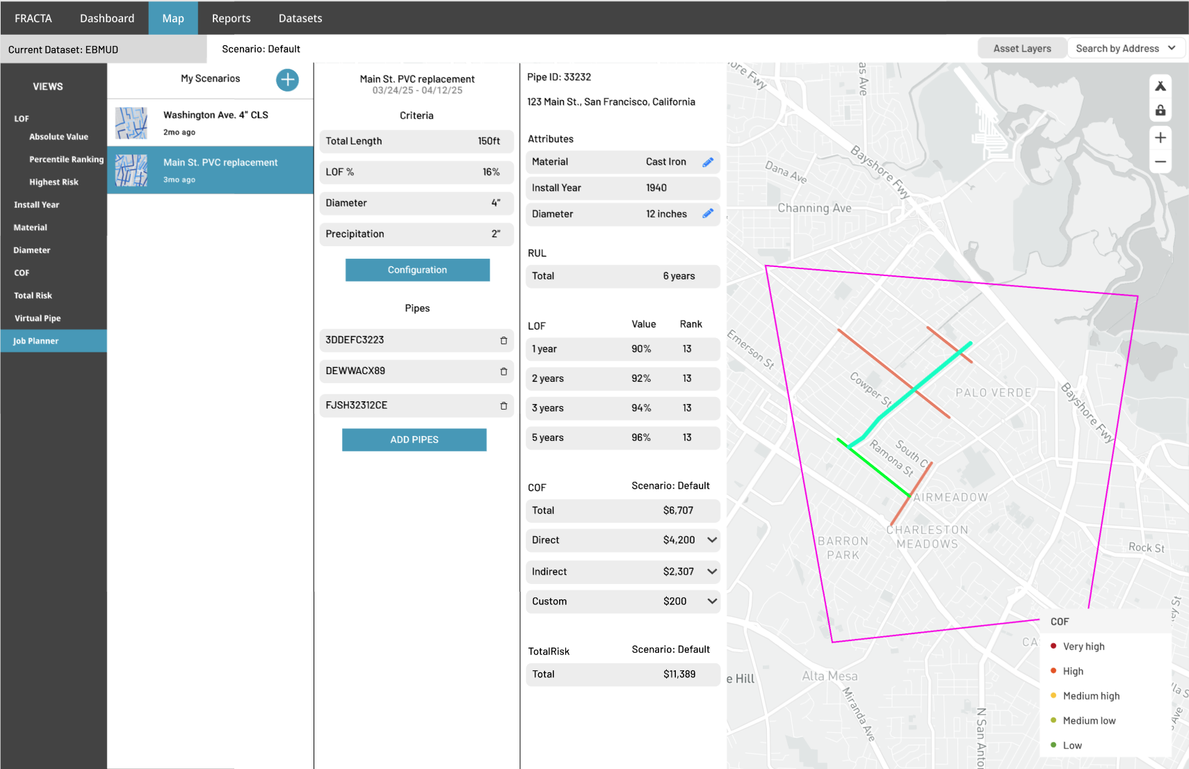 Job Planner: scored segments grouped into project bundles against your budget and constraints.